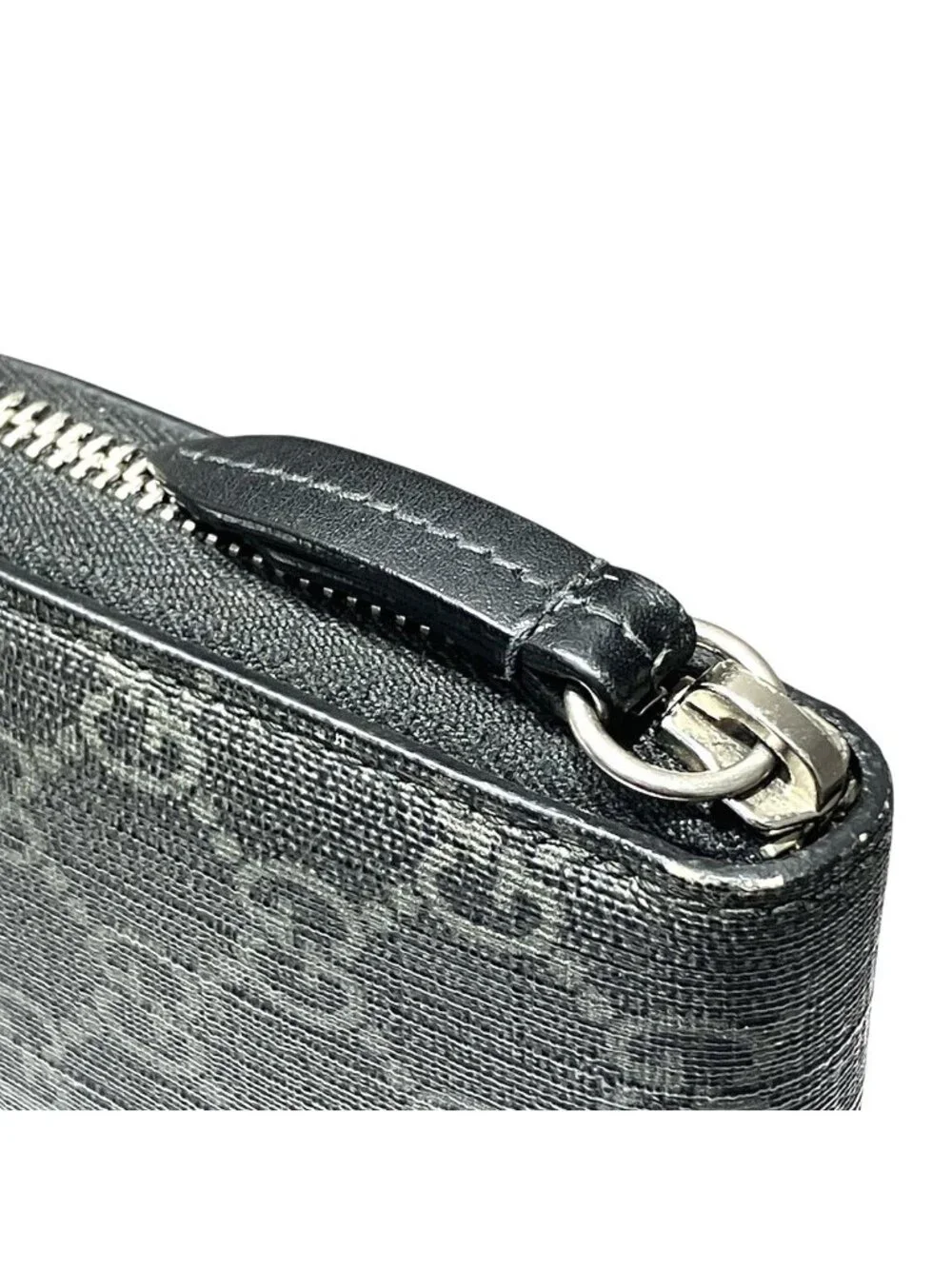 Gucci Wolf Head Animal Print Zip Around GG Supreme Wallet Leather